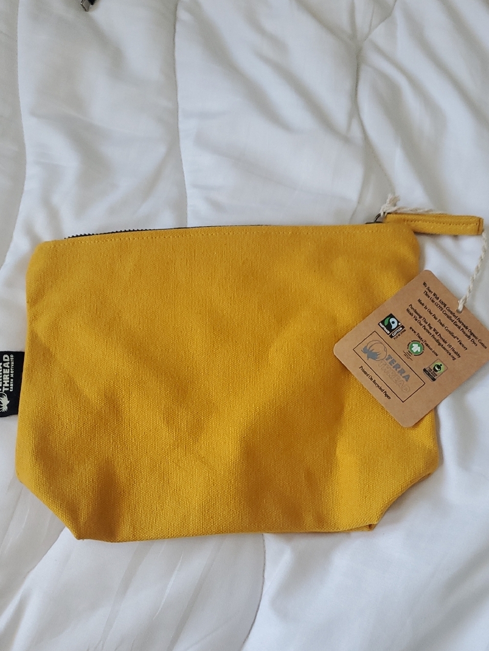 Yellow Canvas Cosmetic Pouch -